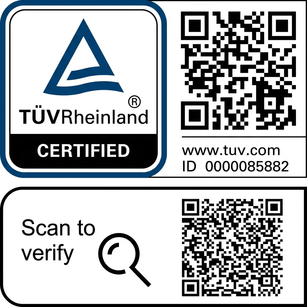 TÜV Rheinland Certified - ID 0000085882